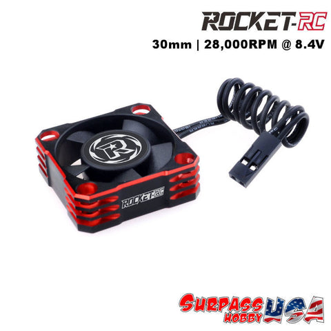 Rocket-RC 30mm V2 Aluminum Cooling Fan 16,000RPM - Red