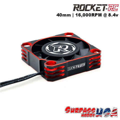 Rocket-RC 40mm V2 Aluminum Cooling Fan 16,000RPM - Red