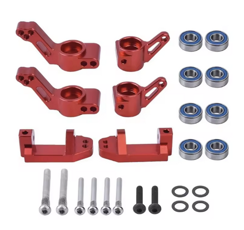 PlatinumRC Traxxas 2WD Caster Blocks / Steering Blocks / Rear Hub Carriers Aluminum - Red