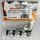 Powerhobby Hex Hub Adapters 12mm to 17mm W/ 6mm Offset