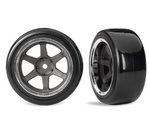 Traxxas 1.9" Gray 6-Spoke Rear Wheels & Soft Drift Tires (2) - 10576