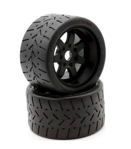 Powerhobby 1/8 Gripper 54/100 Belted Mounted Tires 17mm Black Wheels
