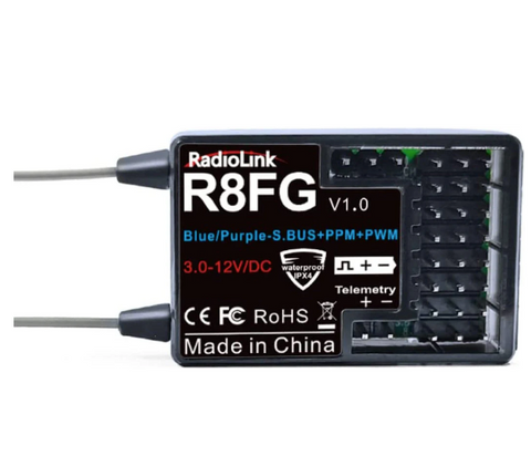 Radiolink 2.4Ghz R8FG v2.0 8 Channels Gyro Receiver w Voltage Telemetry Long Range Control