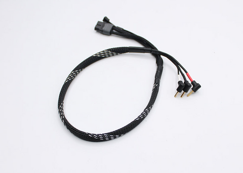 Reflex Racing 2mm Bullet Plug Charging Cable - Black and Silver - RRE016