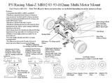 PN Racing Mini-Z MR02/03 93-102mm Multi Motor Mount (Blue)