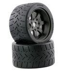 Powerhobby 1/8 Gripper 54/100 Belted Mounted Tires 17mm Grey Wheels