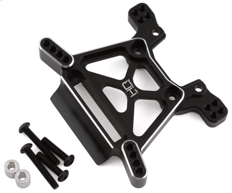Hot Racing Aluminum Front Shock Tower for Rustler 4X4 (Black)