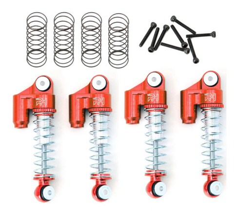Powerhobby Axial SCX24 Aluminum Threaded Mini/Micro Shocks Front Rear RED