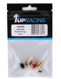 1UP Racing Heatsink Bullet Plug Grips w/5mm Bullets (Black/Red)