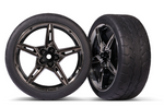 Traxxas 2.1" Black Chrome Front Wheels & Response Tires (2) - 9370