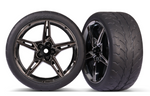 Traxxas 2.1" Black Chrome Rear Wheels & Response Tires (2) - 9371