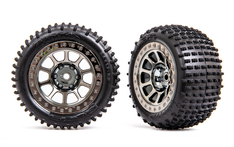 Traxxas Multi-Spoke 2.2" Black Chrome Wheels w/ Alias 2.2 Tires & Foam Rear - 2470T
