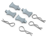 Hobby Details Pro Aluminum Easy Pull 1/10 & 1/8 Body Clips (Silver) (4)