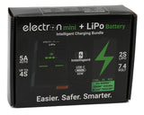 EcoPower Intelligent 7.4v 2S 1700mAh EC2 LiPo Battery / "Electron Mini" Charger Bundle (Losi™ Nascar/Arrma™ Grom Granite, Typhon, Mojave)