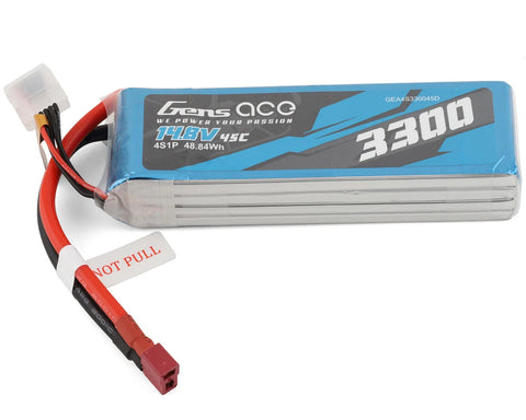 Gens Ace 4S LiPo Battery 45C (14.8V/3300mAh) w/Deans Connector