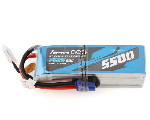 Gens Ace 4S LiPo Battery 60C (14.8V/5500mAh) w/EC5 Connector