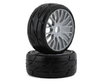 GRP Tires GT - TO3 Revo Belted Pre-Mounted 1/8 Buggy Tires (Silver) (2) (XM7) w/FLEX Wheel