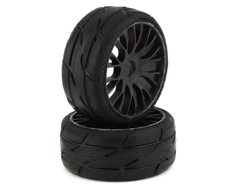GRP Tires GT - TO3 Revo Belted Pre-Mounted 1/8 Buggy Tires (Black) (2) (XM4) w/FLEX Wheel