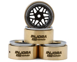 Injora 0.7" D19 ModuWheel Brass & Aluminum Micro Crawler Beadlock Wheels (Black) (4) (8.4g ea) (-2mm Offset) (Ascent-32)