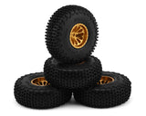 Injora Ascent-32 0.75" XHX-Pin Tires w/Aluminum Bead-lock Wheels (S5) (Gold) (4) (5.1g ea) (44mm OD)