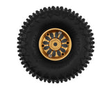 Injora Ascent-32 0.75" XHX-Pin Tires w/Aluminum Bead-lock Wheels (S5) (Gold) (4) (5.1g ea) (44mm OD)