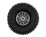 Injora Ascent-32 0.75" XHX-Pin Tires w/Aluminum Bead-lock Wheels (S5) (Titanium) (4) (5.1g ea) (44mm OD)