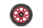 Jetko 1/5 XMT EX-King Cobra Tires Mounted on Metal Red Claw Rims, Medium Soft, Glued, Belted, 24mm - X-MAXX 8S