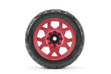 Jetko 1/5 XMT EX-King Cobra Tires Mounted on Metal Red Claw Rims, Medium Soft, Glued, Belted, 24mm - X-MAXX 8S