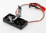 Power Hobby 1/10 Aluminum Heatsink Mount 30mm Twin Turbo Cooling Fans - Gun Metal