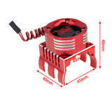 PowerHobby 1/8 Aluminum High Speed LED Lights Cooling Fan Heatsink Mount Red