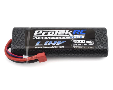 ProTek RC 2S 100C Si-Graphene + HV LiPo Stick Pack TCS Battery (7.6V/7.4V/5000mAh) w/T-Style Connector (ROAR Approved)