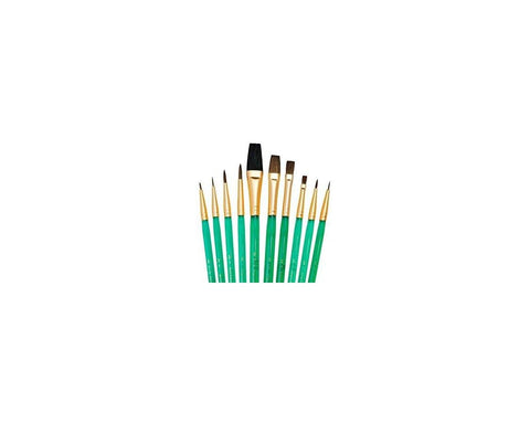 Royal Brush Manufacturing Brushes, Super Value 10 Pack, Sable/Camel Variety (Sable, Camel Round & Shaders)