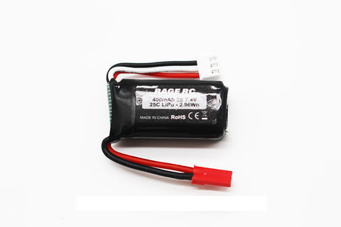 Rage RC 2S 7.4V 400mAh LiPo with JST Plug; P-51D BL, F4U BL - RGRA1631