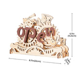 ROKR Open Closed Sign, 3D Wooden Puzzle - Mechanical Wood Models
