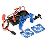 Power Hobby 1/10 Aluminum Heatsink Mount 30mm Twin Turbo Cooling Fans - Blue