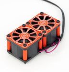 Power Hobby Twister Twin / Dual 40mm 1/8 1/5 Motor Aluminum Cooling Fan - Red