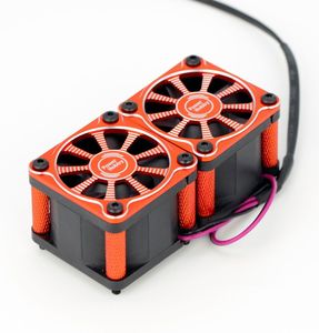 Power Hobby Twister Twin / Dual 40mm 1/8 1/5 Motor Aluminum Cooling Fan - Red
