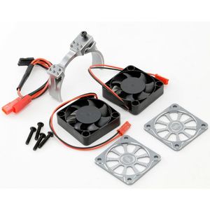 Power Hobby 1/5 Aluminum Heatsink with 40mm Dual High Speed Cooling Fans and Cover - Gun Metal