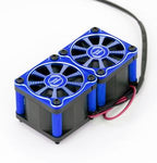 Power Hobby Twister Twin / Dual 40mm 1/8 1/5 Motor Aluminum Cooling Fan - Blue