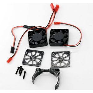 1/8 Aluminum Heatsink 40mm Dual High Speed Cooling Fans with Cover, Black