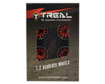 Treal Hobby Type I 1.0" Classic 12-Spoke Beadlock Wheels (Red) (4) (27.2g)