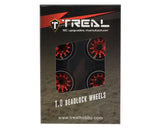 Treal Hobby Type I 1.0" Classic 12-Spoke Beadlock Wheels (Red) (4) (27.2g)