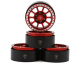 Treal Hobby 1.9" Type C Multi-Spoke Aluminum Crawler Beadlock Wheels (Red) (4) (116g ea)