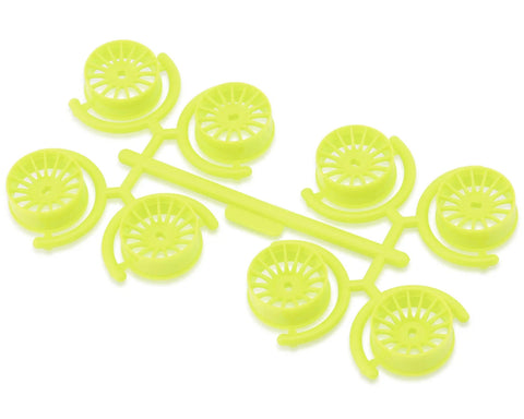 Yeah Racing Mini-Z AWD 8.5mm Multi-Spokes Narrow Wheel Set (Florescent Yellow) (0mm/+1mm/+2mm/+3mm)