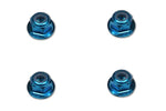 Redcat 4mm Aluminum Flanged Nylon Insert Locknuts Blue (4) - 102049
