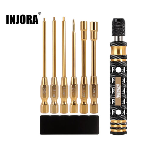 INJORA 6-in-1 Hex Screwdrivers Nut Drivers Quick Change RC Tool Kit for FCX24 SCX24