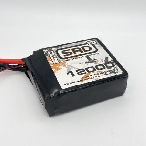 SMC Racing SRD-V2 7.4V-12000mAh-250C Square Softcase Drag Racing LiPo - QS8 Connector