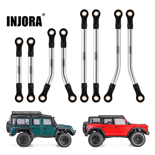 INJORA Stainless Steel High Clearance Links Set for 1/18 INJORA Stainless Steel High Clearance Links Set for 1/18
