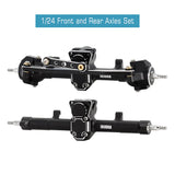 INJORA Black Aluminum Front & Rear Axles Set for Axial SCX24