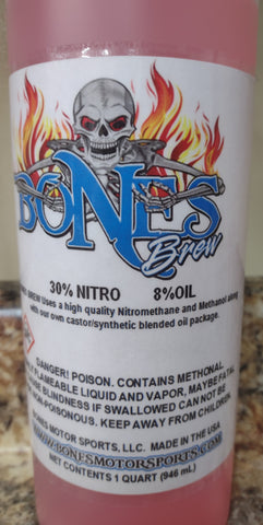 Bones Brew 30% Nitro Car Fuel with 8% Oil (1 Quart)